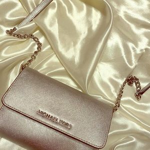 Authentic Michael Kors Silver Crossbody/Wallet!
